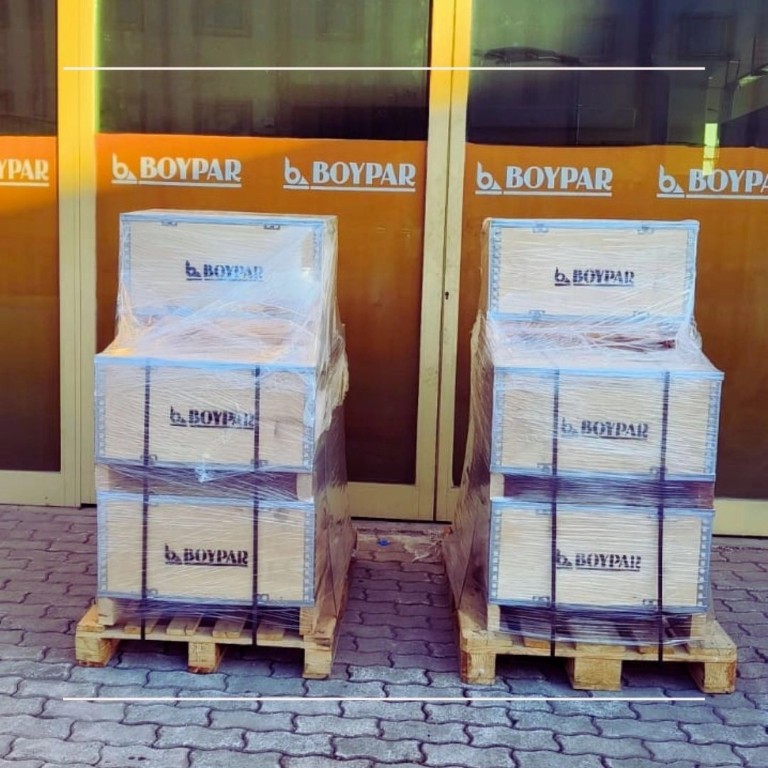 BOYPAR palletized spare parts ready for shipment